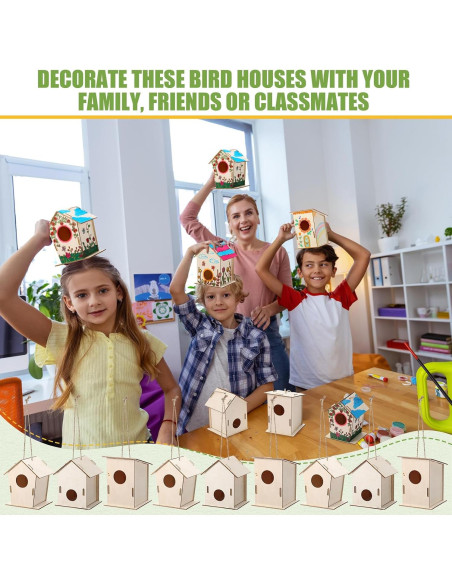 Kit de Manualidades para Niños DoubleFill - 48 Casas para Aves de Madera Kit de Manualidades para Niños DoubleFill - 48 Casas para Aves de Madera