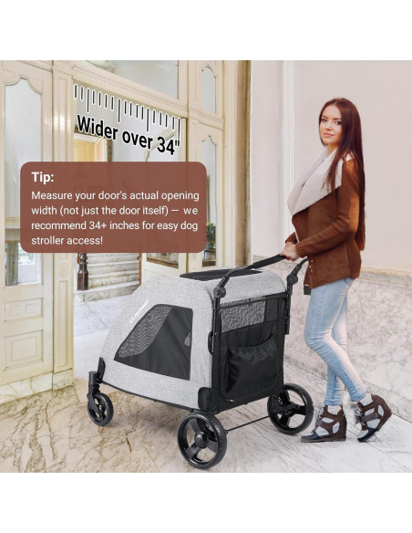 Carrito de Perro EchoSmile XL Plegable 72.57 kg Gris Carrito de Perro EchoSmile XL Plegable 72.57 kg Gris