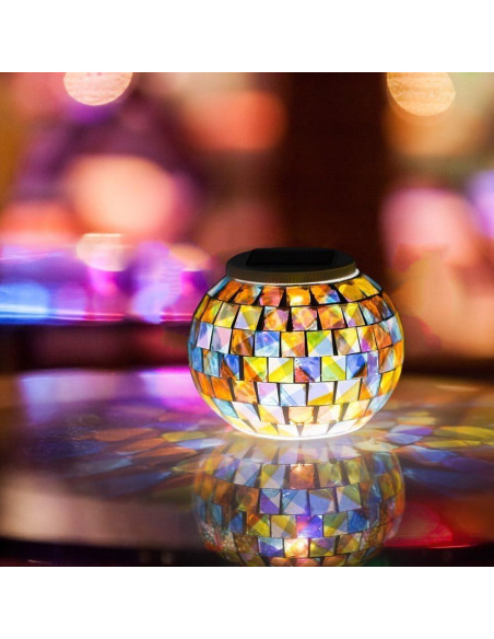 Lámpara de Mesa Solar LED WS Mosaico Cambiante 13.9 cm Lámpara de Mesa Solar LED WS Mosaico Cambiante 13.9 cm