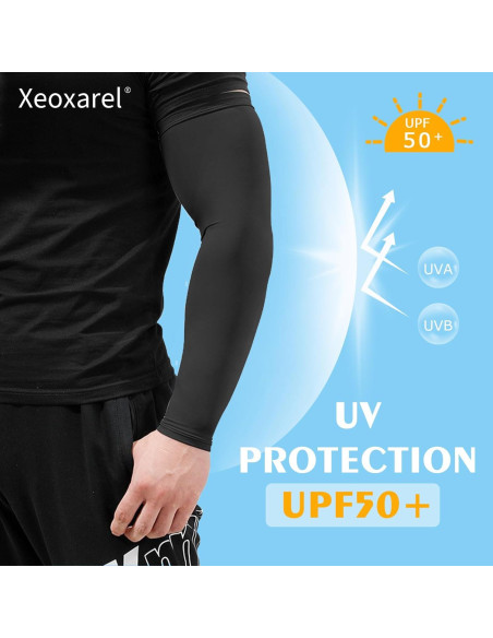 Mangas de Brazo Xeoxarel UPF 50+ Unisex - 1 Par Negro Mangas de Brazo Xeoxarel UPF 50+ Unisex - 1 Par Negro