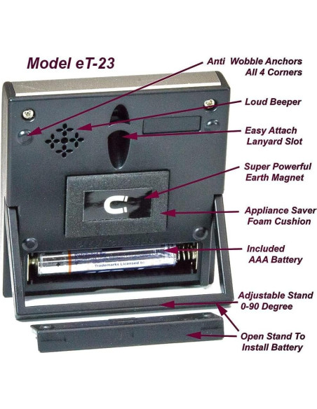 Temporizador Digital de Cocina eTradewinds eT-23 Acero Inoxidable Temporizador Digital de Cocina eTradewinds eT-23 Acero Inoxidable