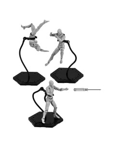 Paquete de 3 Soportes para Figuras de Acción Negros 1/144