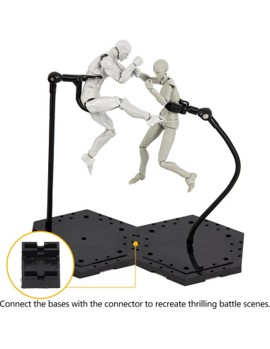 Paquete de 3 Soportes para Figuras de Acción Negros 1/144