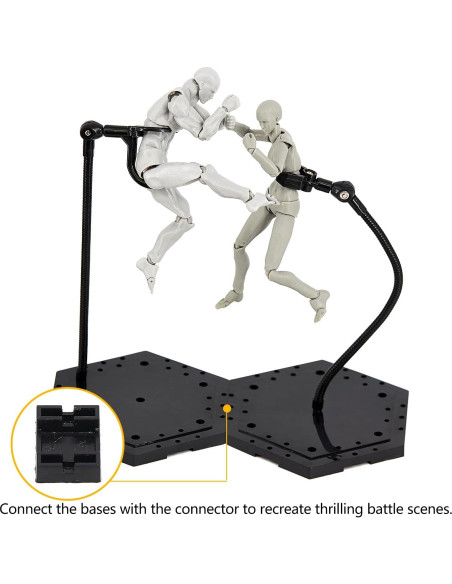 Paquete de 3 Soportes para Figuras de Acción Negros 1/144 Paquete de 3 Soportes para Figuras de Acción Negros 1/144
