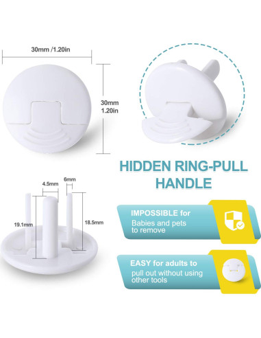 Cubiertas de Enchufe PRObebi 52 Pack a Prueba de Bebés Blanco