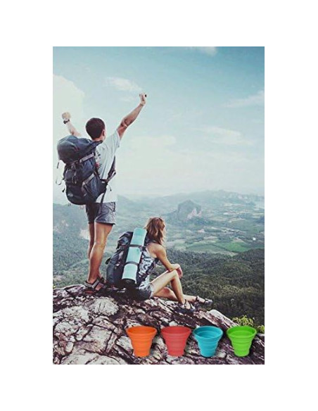 Taza Plegable de Silicona Ecoart Azul para Camping y Viajes Taza Plegable de Silicona Ecoart Azul para Camping y Viajes