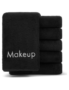 Toallas de Maquillaje Arkwright - Paquete de 6 - Microfibra Suave 33x33cm Negro