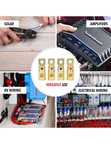 Juego de terminales de anillo de batería InstallGear 1/0 AWG - Paquete de 4 Juego de terminales de anillo de batería InstallGear 1/0 AWG - Paquete de 4