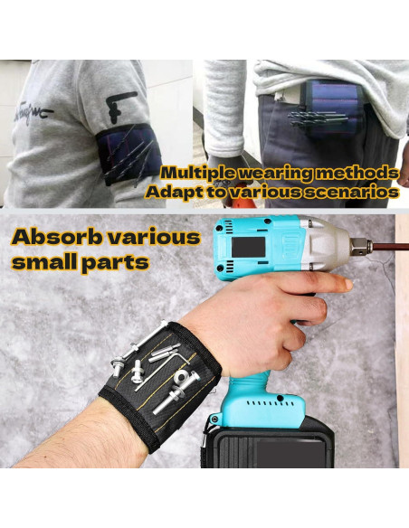 Pulsera Magnética FUPUALL para Herramientas con 15 Imánes Pulsera Magnética FUPUALL para Herramientas con 15 Imánes
