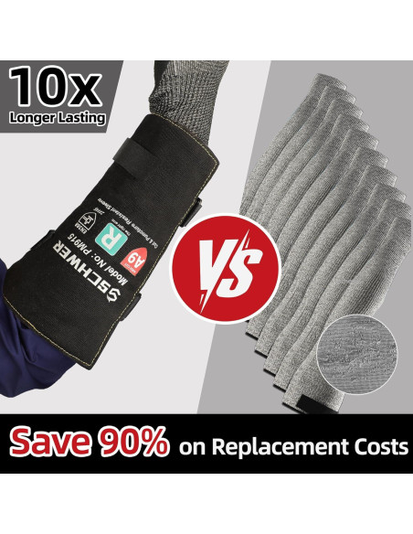 Mangas de brazo Schwer PM915 A9 - Protección contra cortes 20.32 cm Mangas de brazo Schwer PM915 A9 - Protección contra cortes 20.32 cm