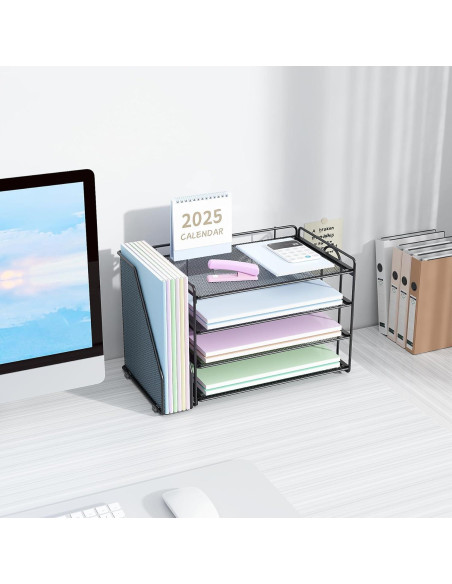 Organizador de Escritorio Spacrea Negro con 4 Bandejas y Archivos Organizador de Escritorio Spacrea Negro con 4 Bandejas y Archivos