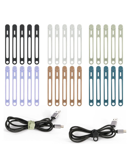 30 Correas de Silicona Reutilizables Viaky para Organizar Cables 30 Correas de Silicona Reutilizables Viaky para Organizar Cables