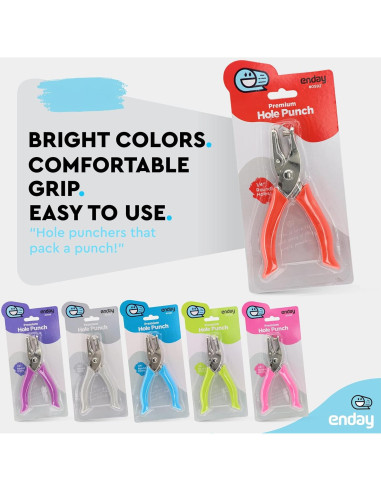 Perforadora de Papel Emraw 1 Agujero Mango Acolchado 0.64cm