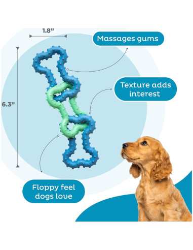 Juguete de Masticar para Perros Outward Hound Bone Tugz Azul