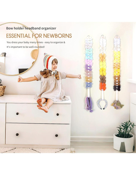 Soporte Organizador de Lazos para Cabello POVETIRE Beige Soporte Organizador de Lazos para Cabello POVETIRE Beige