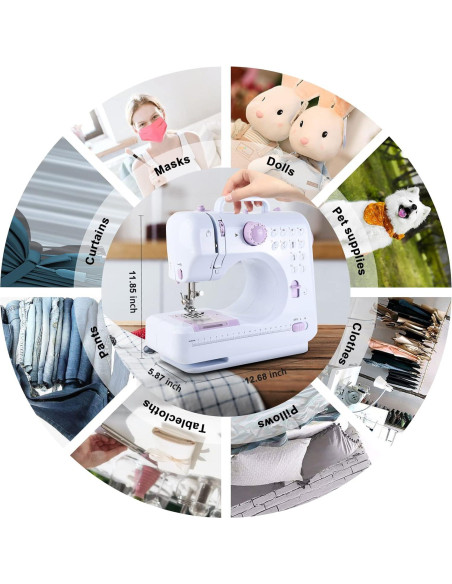 Mini Máquina de Coser JUCVNB para Niños 8-12 Años - Púrpura Mini Máquina de Coser JUCVNB para Niños 8-12 Años - Púrpura