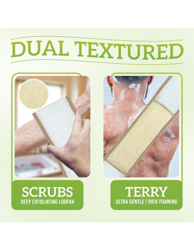 Esponja de Lufa Natural Miw Piw para Espalda 30cm - Exfoliante Biodegradable