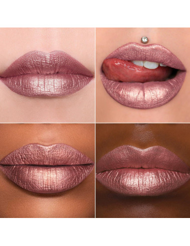 Pintalabios Metálico MAKI YIKA 3Pcs Larga Duración Rosa Nude