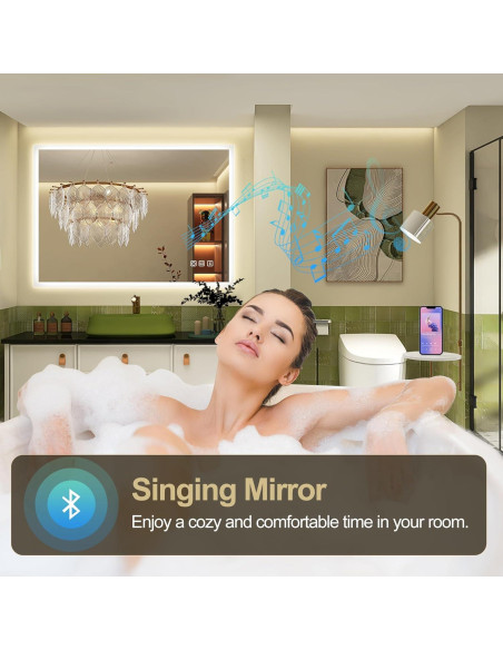 Espejo de Baño LED S'bagno 60x80cm con Bluetooth y Anti-vaho Espejo de Baño LED S'bagno 60x80cm con Bluetooth y Anti-vaho