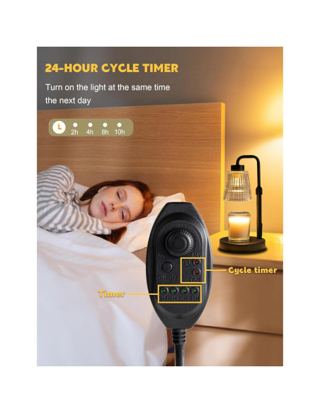 Lámpara Calentadora de Velas GODONLIF Negra con Temporizador 50W Lámpara Calentadora de Velas GODONLIF Negra con Temporizador 50W