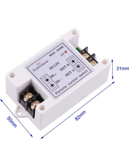Relé Inalámbrico 12V 40A Fushionsea Control Remoto 433MHz Relé Inalámbrico 12V 40A Fushionsea Control Remoto 433MHz