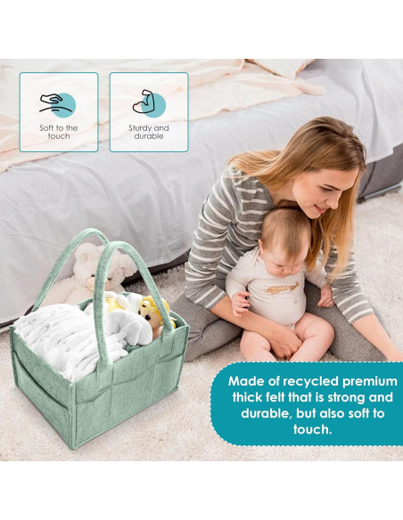 Organizador de Pañales Cute Castle 2 Pack Verde - Caddy Portátil Organizador de Pañales Cute Castle 2 Pack Verde - Caddy Portátil