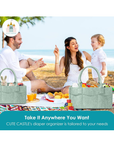 Organizador de Pañales Cute Castle 2 Pack Verde - Caddy Portátil