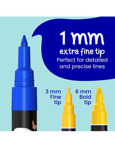 Marcadores de Tiza Líquida Chalkola 30 Colores Punta Fina 1mm