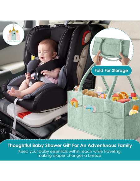 Organizador de Pañales Cute Castle 2 Pack Verde - Caddy Portátil Organizador de Pañales Cute Castle 2 Pack Verde - Caddy Portátil