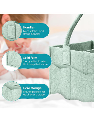 Organizador de Pañales Cute Castle 2 Pack Verde - Caddy Portátil