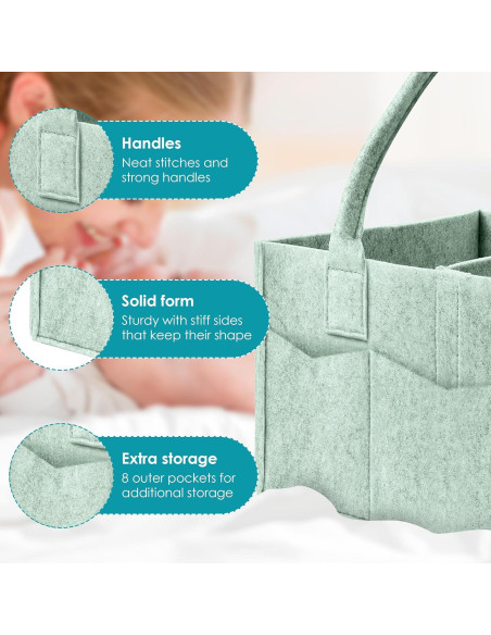 Organizador de Pañales Cute Castle 2 Pack Verde - Caddy Portátil Organizador de Pañales Cute Castle 2 Pack Verde - Caddy Portátil