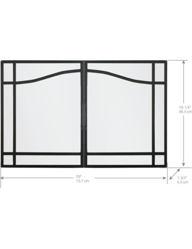 Puerta de Cristal Abatible Dimplex 33" Negra para Chimenea