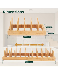 Organizador de Cocina Ajustable Wisreach de Bambú 10 Paneles 2