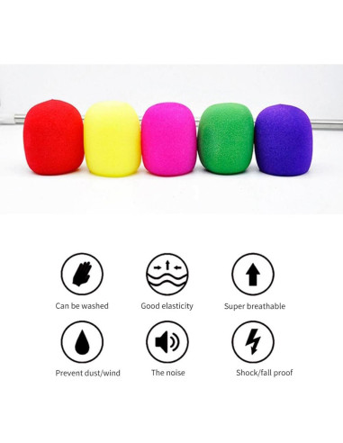 Cubiertas de esponja para micrófono de mano - 14 piezas multicolor