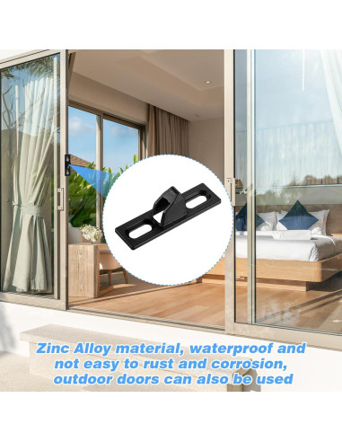 2 Sujetadores de Puerta Corredera HJZHII Metal Negro 6.1cm