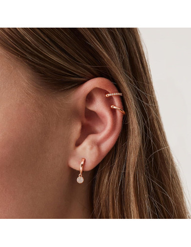 Aretes Huggie Redondos PAVOI de Plata 925 Baño Oro 14K 12mm