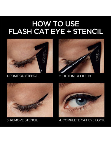 Delineador Líquido Impermeable L'Oreal Paris Flash Cat Eye 12.5g