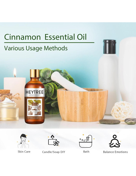 Aceite Esencial de Canela HEYTREE 100ml - Aroma Dulce y Picante Aceite Esencial de Canela HEYTREE 100ml - Aroma Dulce y Picante