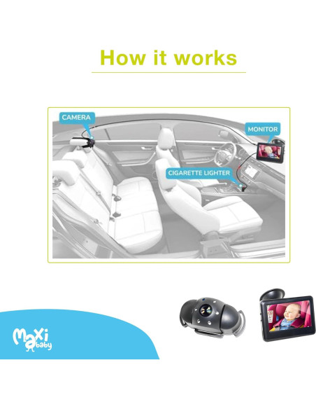 Espejo Retrovisor con Cámara Maxi Baby - 4.3" LCD, Visión Nocturna Espejo Retrovisor con Cámara Maxi Baby - 4.3" LCD, Visión Nocturna