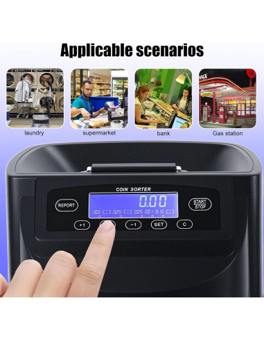 Máquina Contadora de Monedas LCD sxvbdway 500 Monedas 5.5kg