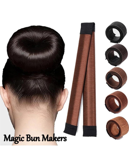 Juego de 2 Fabricantes de Moño para Cabello JINDIN - Marrón Juego de 2 Fabricantes de Moño para Cabello JINDIN - Marrón