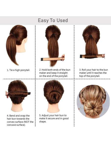 Juego de 2 Fabricantes de Moño para Cabello JINDIN - Marrón Juego de 2 Fabricantes de Moño para Cabello JINDIN - Marrón