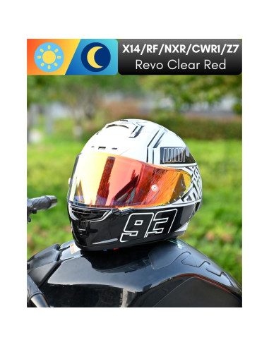 Visera de Casco Logto CWR-1/X14/RF-1200/NXR/RF-SR/Z7 Revo Claro Rojo