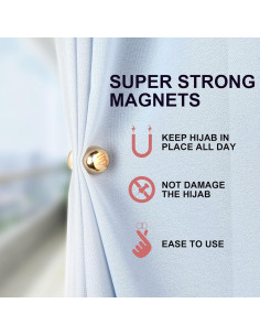 Pines Magnéticos Hijab Boffdock - 4 Pares Brillantes para Mujeres 2
