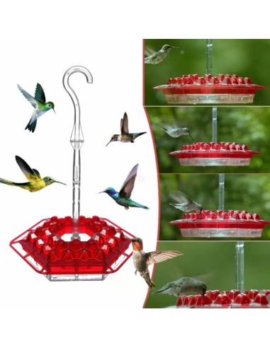 Alimentador de Colibríes Jlbrd Mdjlws 0.32L Rojo con 30 Puertos