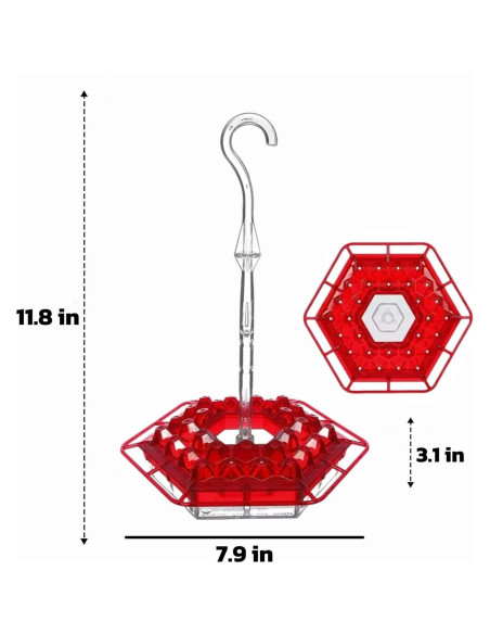 Alimentador de Colibríes Jlbrd Mdjlws 0.32L Rojo con 30 Puertos Alimentador de Colibríes Jlbrd Mdjlws 0.32L Rojo con 30 Puertos
