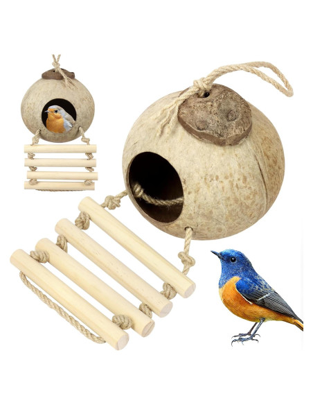 Nido de Pájaro de Cáscara de Coco CZWESTC con Escalera Nido de Pájaro de Cáscara de Coco CZWESTC con Escalera