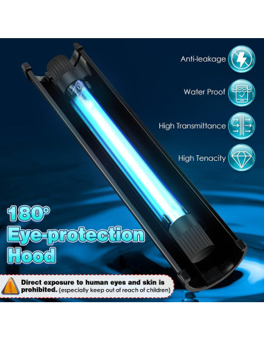 Luz UV para Acuario Qualirey 11W con Temporizador y Capucha