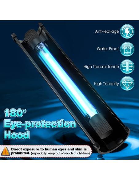 Luz UV para Acuario Qualirey 11W con Temporizador y Capucha Luz UV para Acuario Qualirey 11W con Temporizador y Capucha