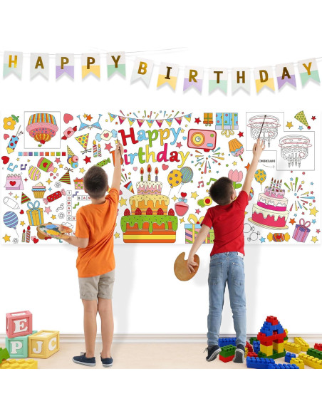 Póster Gigante para Colorear Feliz Cumpleaños Yuronam 76x183 cm Póster Gigante para Colorear Feliz Cumpleaños Yuronam 76x183 cm